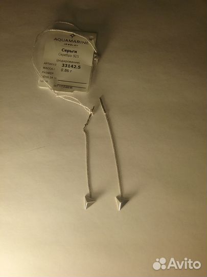 Серьги -продевки, серебро