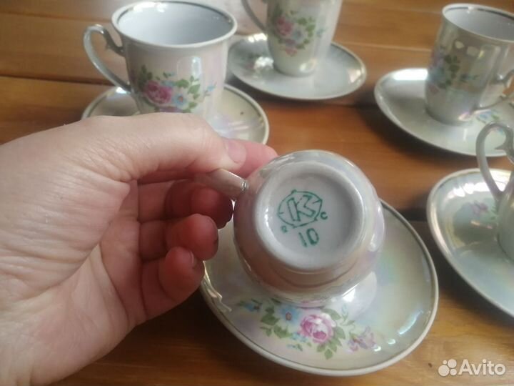 Сервиз кофейный фарфоровый СССР. Коростень