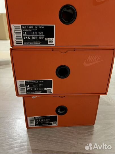 Nike x Sacai Blazer Low 9.5 - 11 US Оригинал