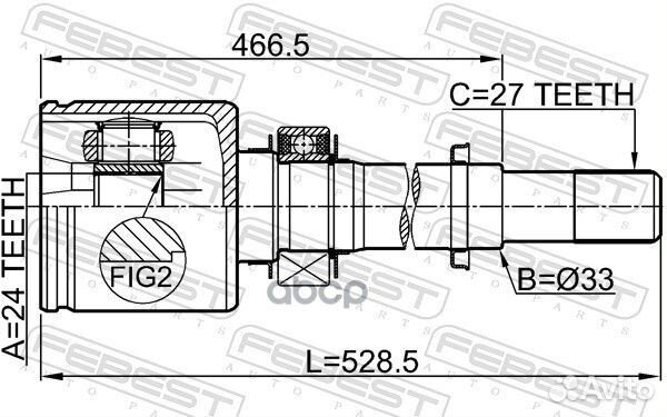 ШРУС nissan teana J32 08-13 внут.прав