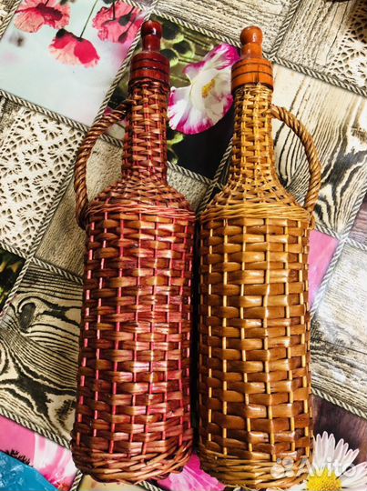 Кувшин плетеный, высота 36 см