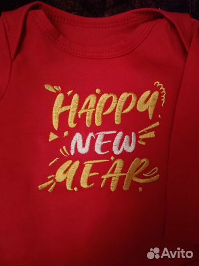 Боди для новорожденных с принтом новогоднее