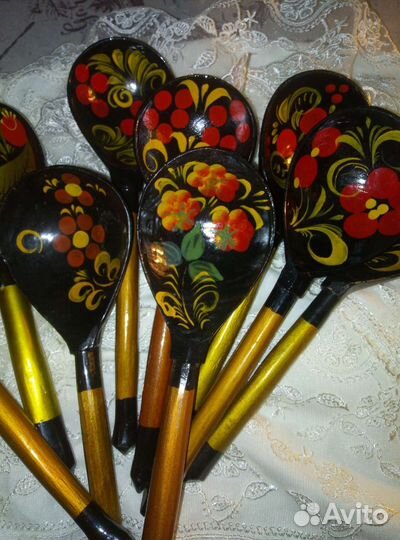 Ложки деревянные. Хохлома