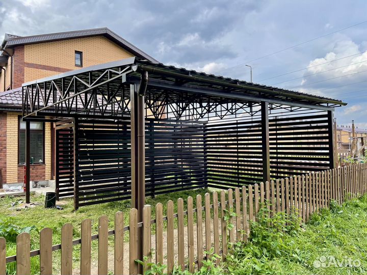 Навесы из металлочерепицы