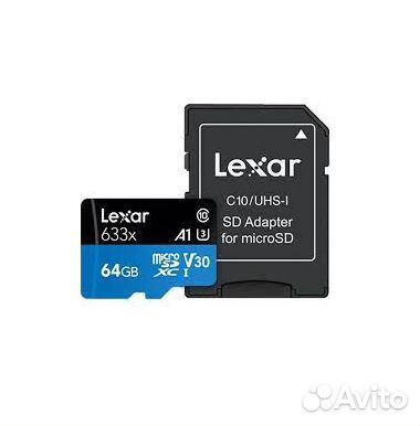 Карта памяти MicroSD Lexar 64Gb 633x