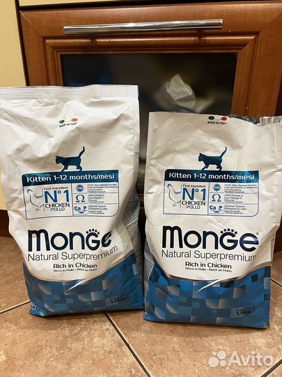 Корм для кошек monge 1.5 кг