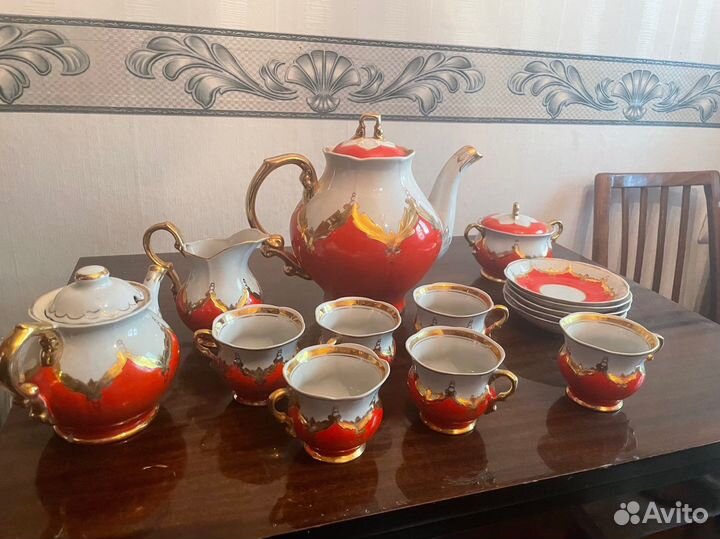 Сервиз чайный Красный Бутон