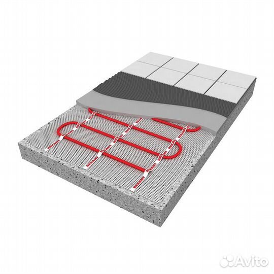 Теплый пол, нагревательный мат rexant Extra, дв