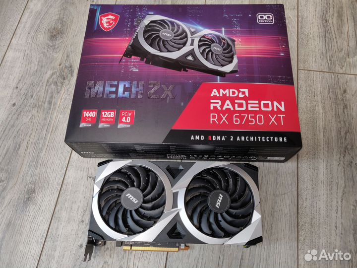 Видеокарта MSI Rx 6750 xt mech 2x OC 12gb