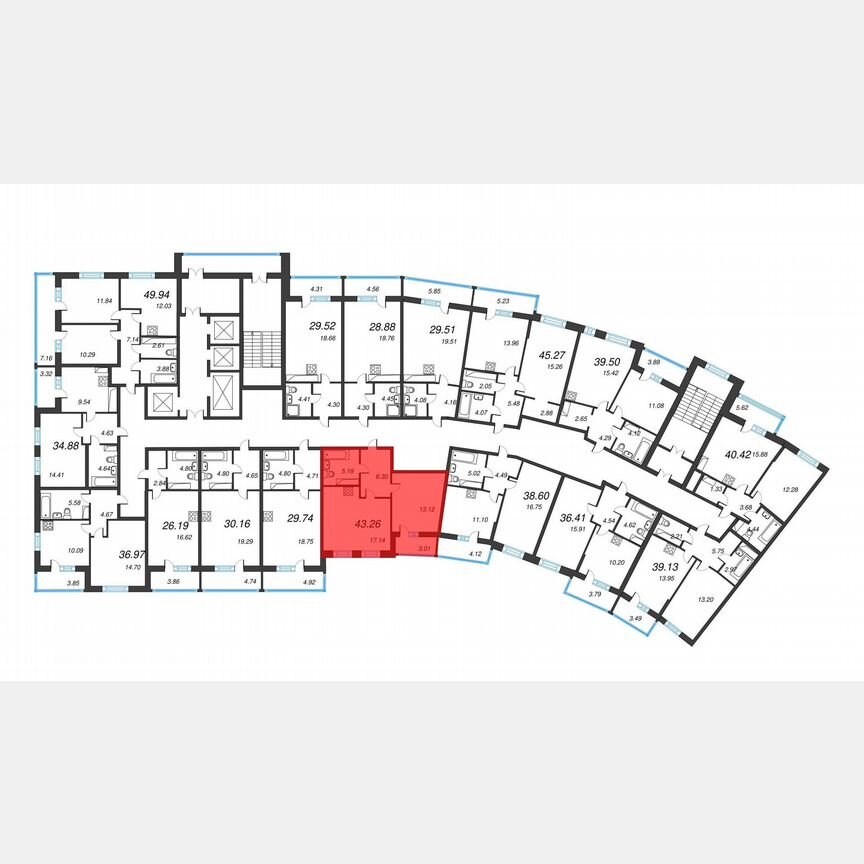1-к. квартира, 44,8 м², 14/22 эт.