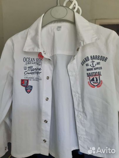Рубашка белая для мальчика.Размер 98