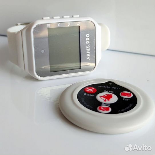 Беспроводная кнопка вызова официанта с часами