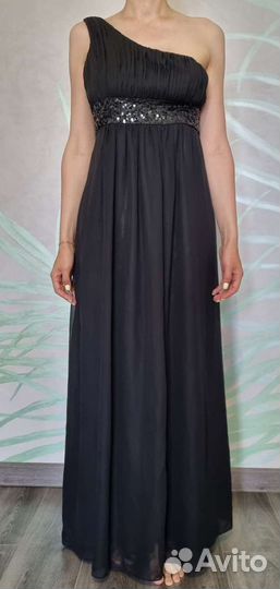 Вечернее черное платье в пол
