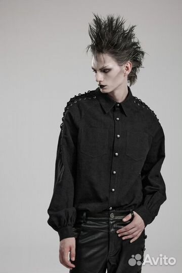 Рубашка Faded bk со шнуровкой неформальная рок