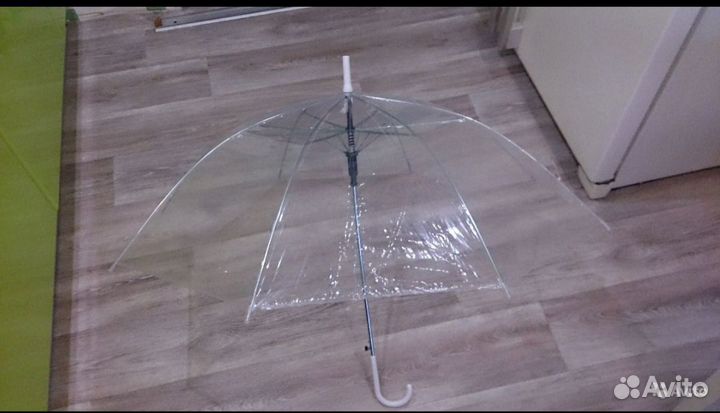 Прозрачный полуавтоматический зонт