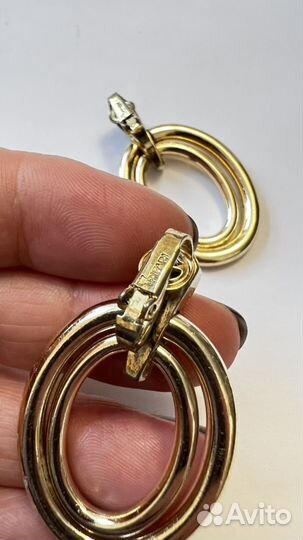 Крупные винтажные клипсы кольца Trifari США