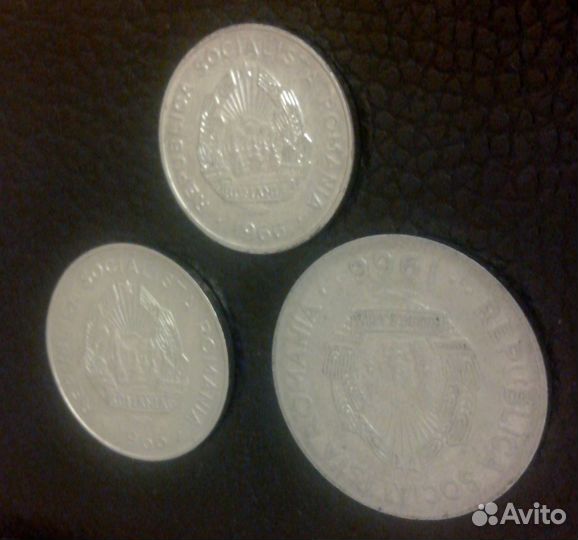 15 bani, 25 bani, 1 Leu, 1966г все монеты Румыния