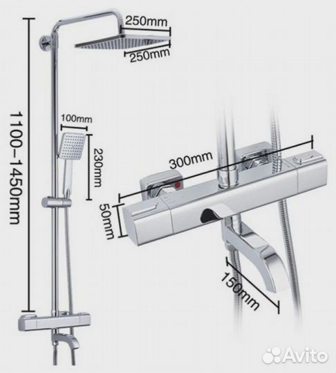 Душевая стойка Gappo G2491, хром