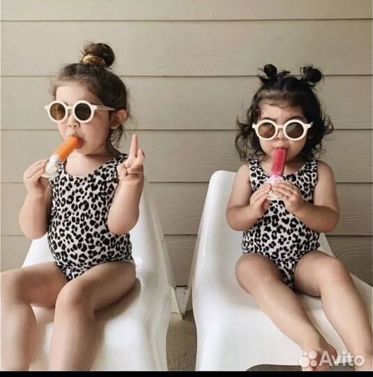 Купальник для девочки леопардовый