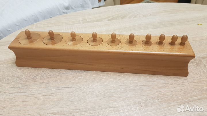 Блок с цилиндрами вкладышами Монтессори