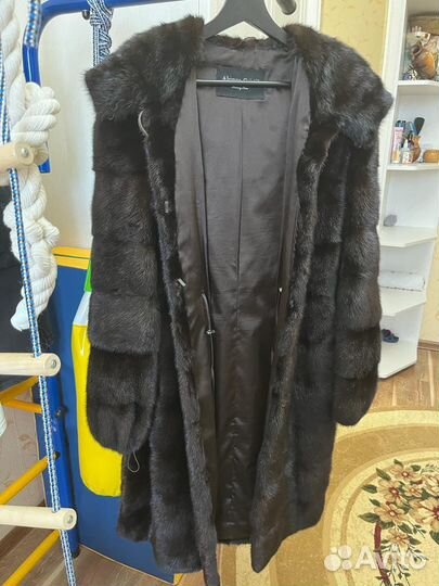 Шуба норковая с капюшоном