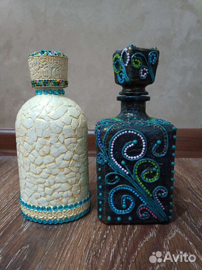 Бутылка декоративная, ручная работа