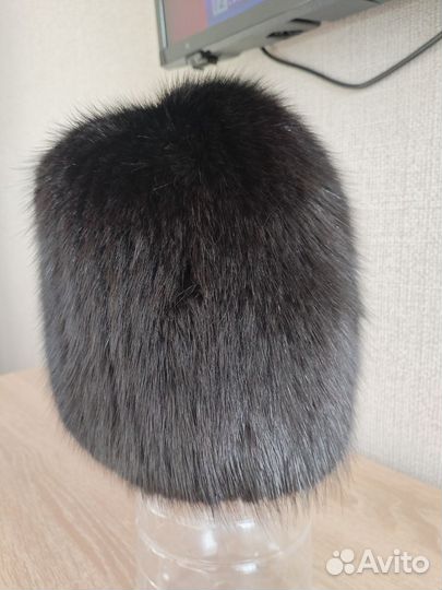 Шапка норковая женская вязаная