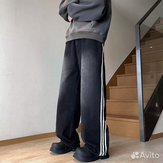 Джинсы Широкие adidas balenciaga distressed