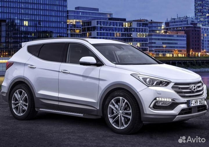 Пороги Подножки Hyundai Santa Fe 2012-18 Bmw-Style