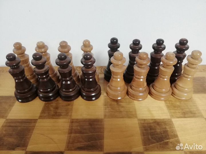 Большие шахматы СССР ручная работа Дуб