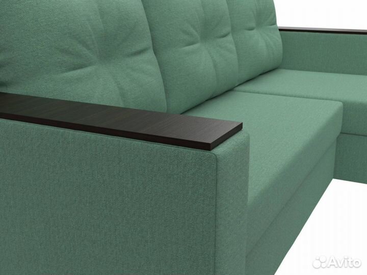 Диван угловой Атланта Лайт Б-С правый угол, рогожка, амур зеленый