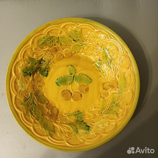 Блюдо Вишни зик Конаково фаянс, глазурь, СССР