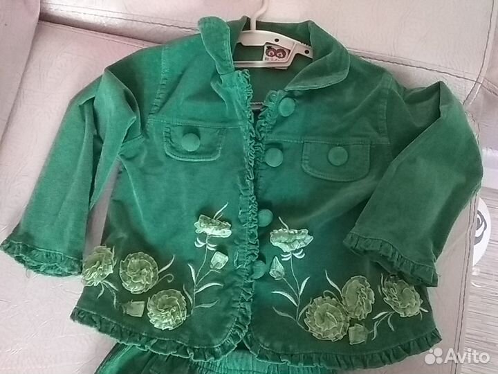 Костюм мелкий вельвет брючный для девочки (2)