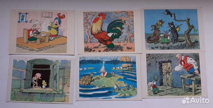 Полный комплект октрыток Буратино 1973г