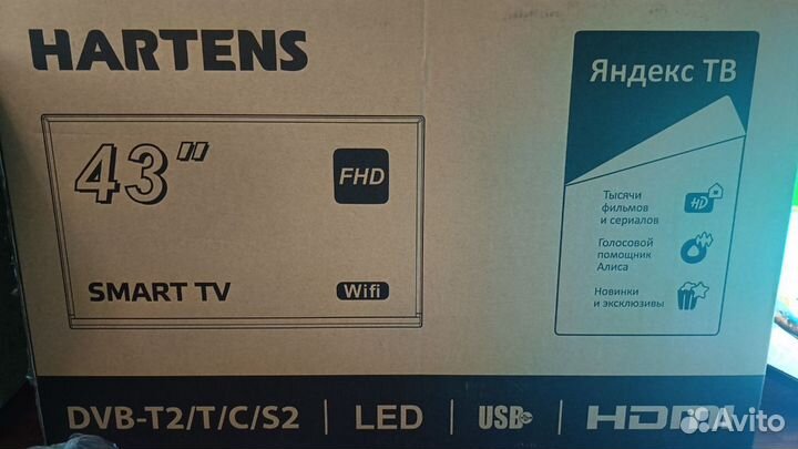 Телевизор SMART tv hartens 43 дюйма яндекс тв