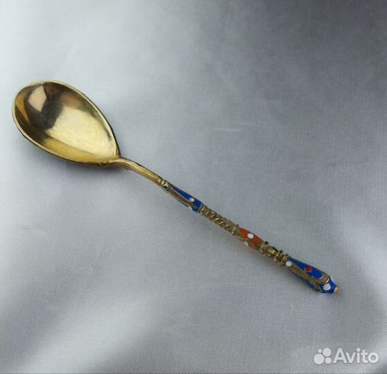 Ложечка для мёда,варенья с эмалью 84проба
