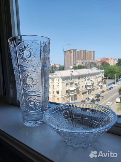 Ваза хрустальная СССР для цветов и конфет