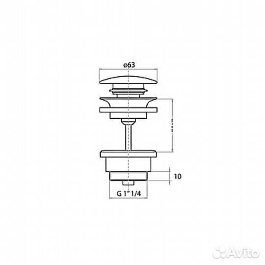 Донный клапан Webert AC0405794, матовое золото