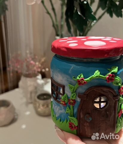 Подсвечник ночник полимерная глина