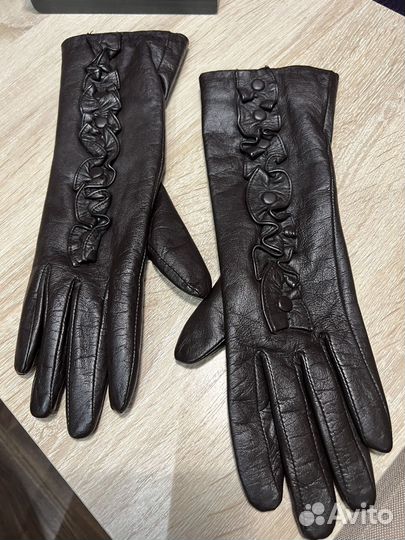 Перчатки женские кожаные 6.5