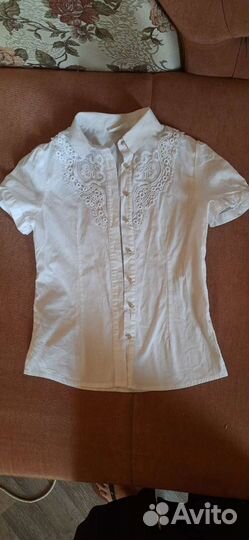 Рубашки, блузки белые, рост 134-140