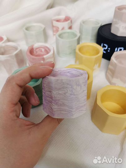 Кашпо из гипса (ручная работа)