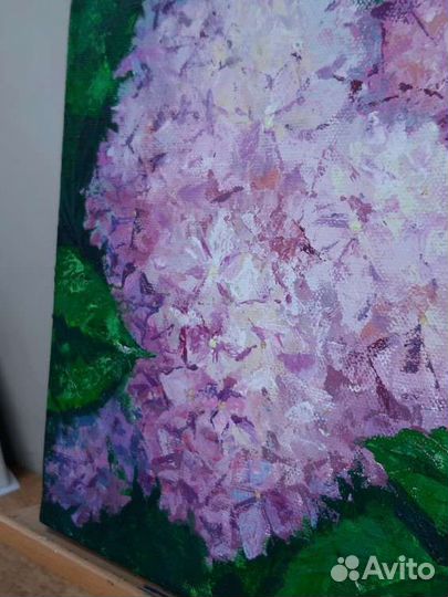 Картина Цветы гортензии на холсте