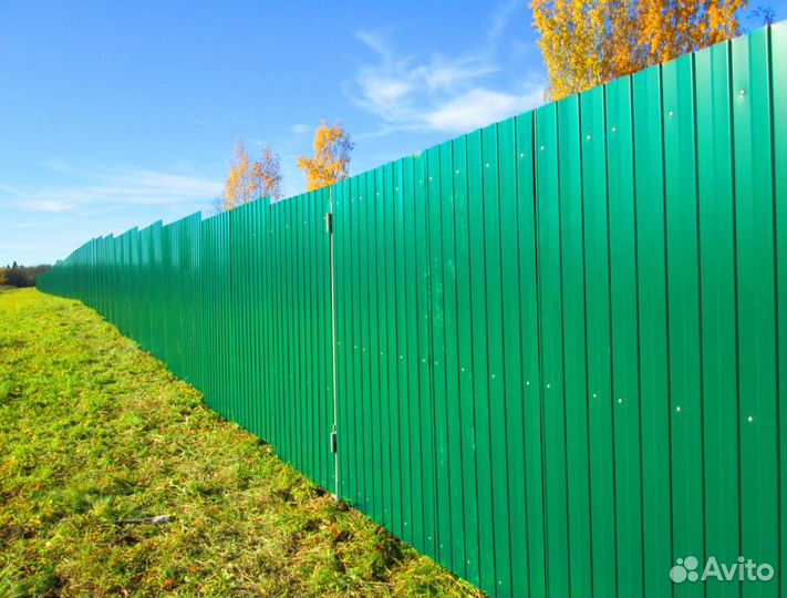 Забор из профнастила под ключ