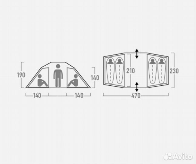 Палатка 4 местная с тамбуром