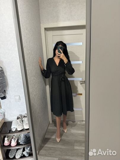 Платье на запах длинное 44р