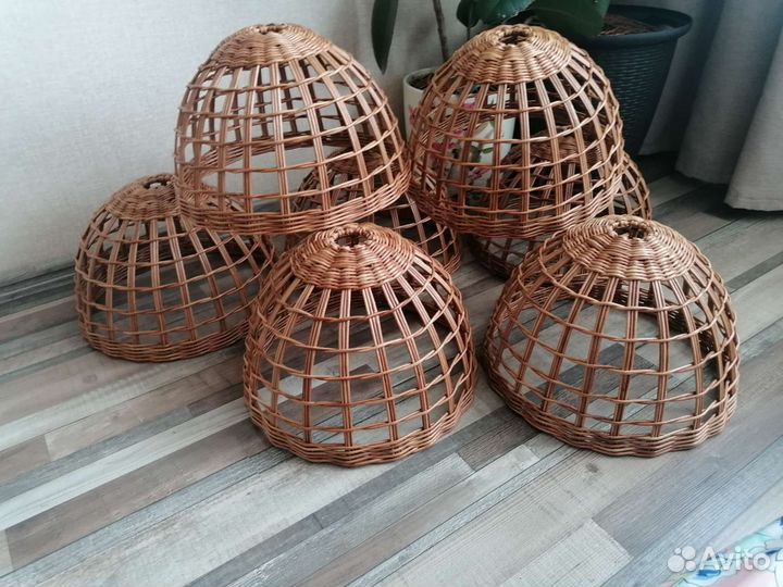 Абажур плетеный из лозы