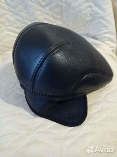 Мужская кепка, натуральная кожа