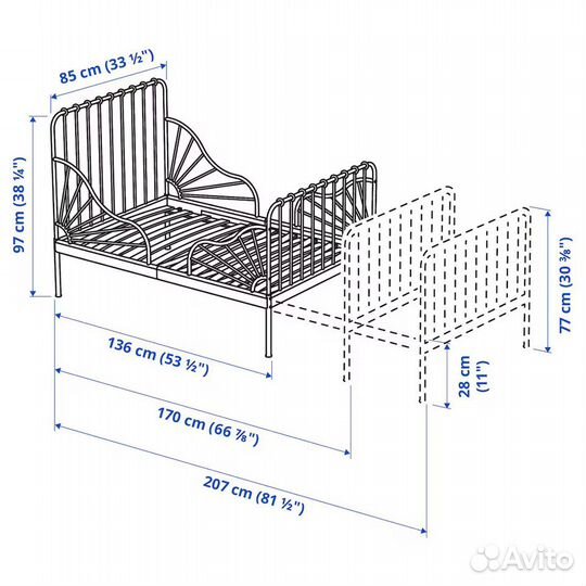 Детская кровать IKEA раздвижная