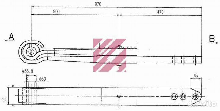 Полурессора Тонар 2-х листовая